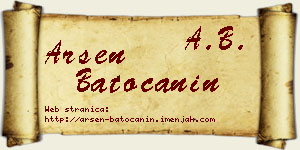 Arsen Batoćanin vizit kartica